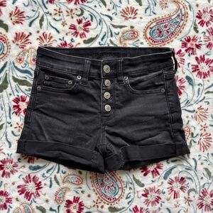 AE Women's “MIDI” Black Denim Shorts